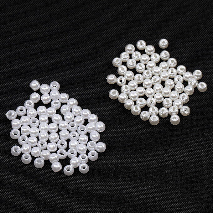 アクリルパール　アクセサリー素材　ベージュ　約3mm　1連　アクセサリー手芸用品