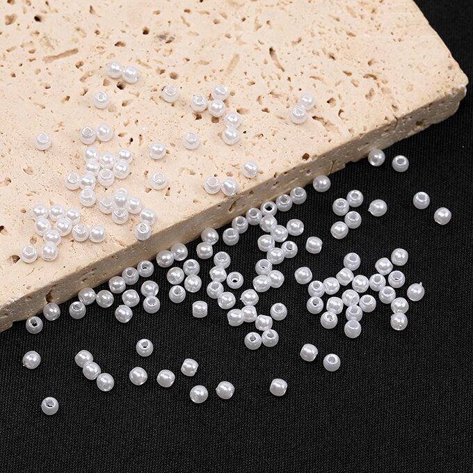 アクリルパール　アクセサリー素材　ベージュ　約3mm　1連　アクセサリー手芸用品