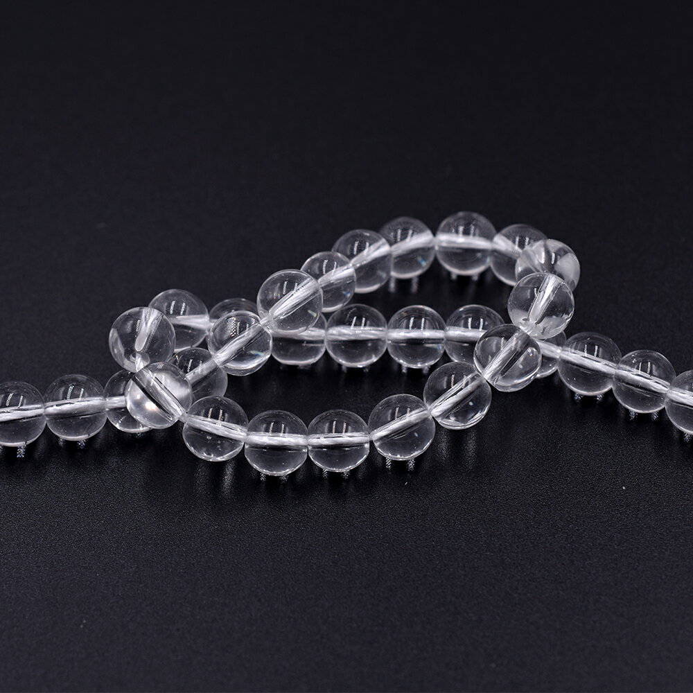 Glass Beads - 即日発送！丸玉ガラスビーズ 透明クリア 8mm（1連(約52ヶ)）