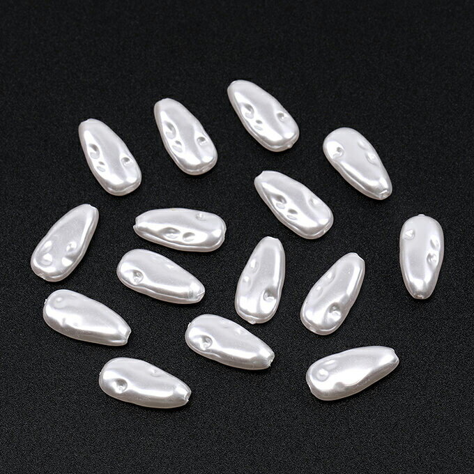 アクセサリーパーツ　アクリルビーズ 不規則しずく型 8.5×18mm パールカラー　10個　ハンドメイド素材