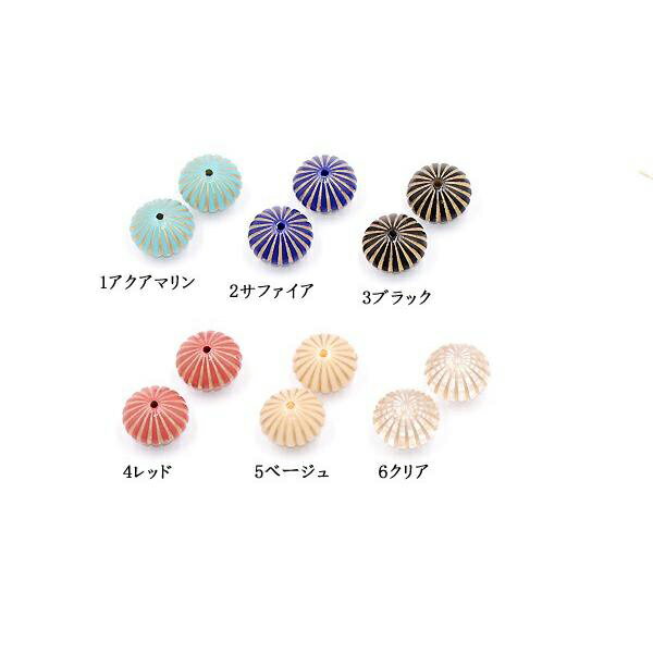 即日発送！アクリルビーズ ソロバン型 ゴールドライン入り 縦穴 10×15mm（20ヶ）