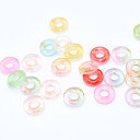 即日発送!チェコガラスチャーム 金箔入り ドーナツ 穴なし 3×10mm 20個入