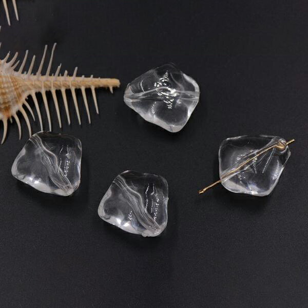 即日発送！アクリルビーズ 不規則形NO.4 クリア【10ヶ】