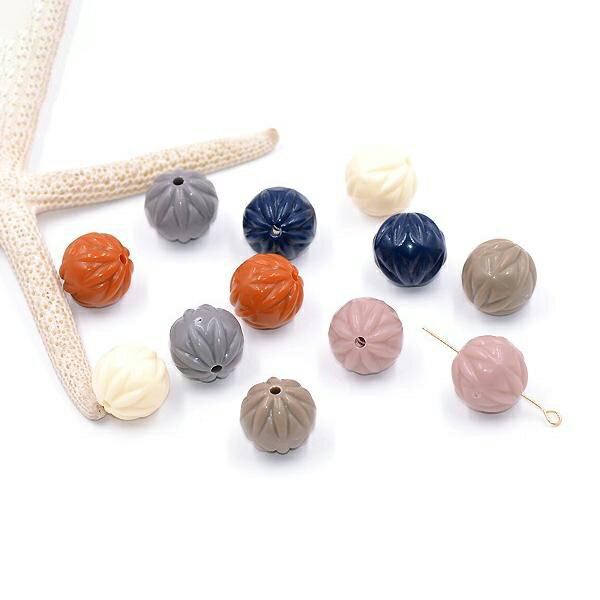即日発送！アクリルビーズ 丸玉 模様入り 13×14mm【20ヶ】
