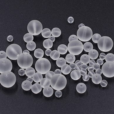 即日発送！高品質ガラスビーズ スクラブ 丸玉 10mm/6mm/4mm クリア