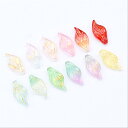 即日発送!チェコガラスチャーム ゴールド 箔入り 花びら 1穴 10×21mm 全12色