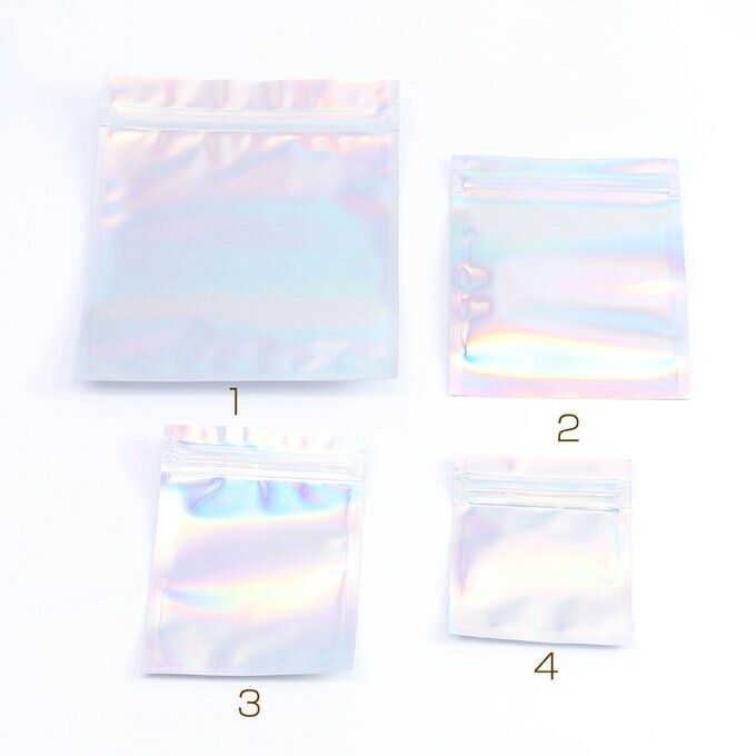 即日発送！格安！チャック付きポリ袋 ジップロック袋 オーロラカラー袋 梱包資材 ラッピング袋 OPP材質 全4Size オーロラ（4）×20枚