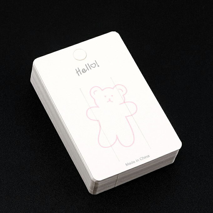 即日発送！アクセサリー台紙 ペーパータグ ヘアアクセサリー用 7×11cm ホワイト（100ヶ）