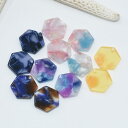 即日発送!べっこうパーツ 六角形穴あり 12×13mm