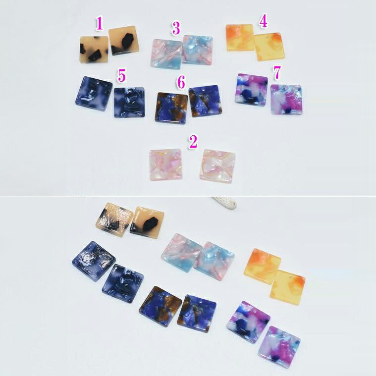 即日発送！べっこうパーツ 四角穴あり 15mm