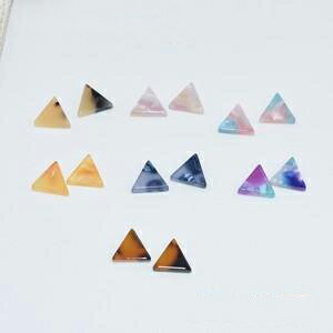 即日発送！べっこうパーツ 小さい三角 穴なし 9mm