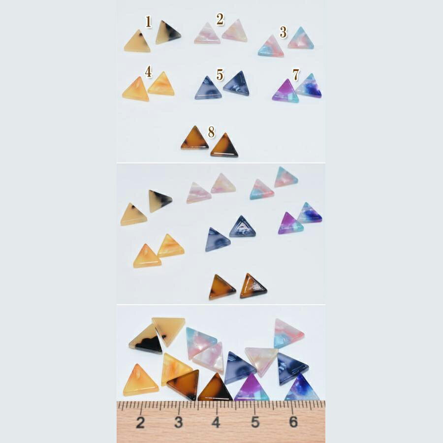 即日発送！べっこうパーツ 小さい三角 穴なし 9mm