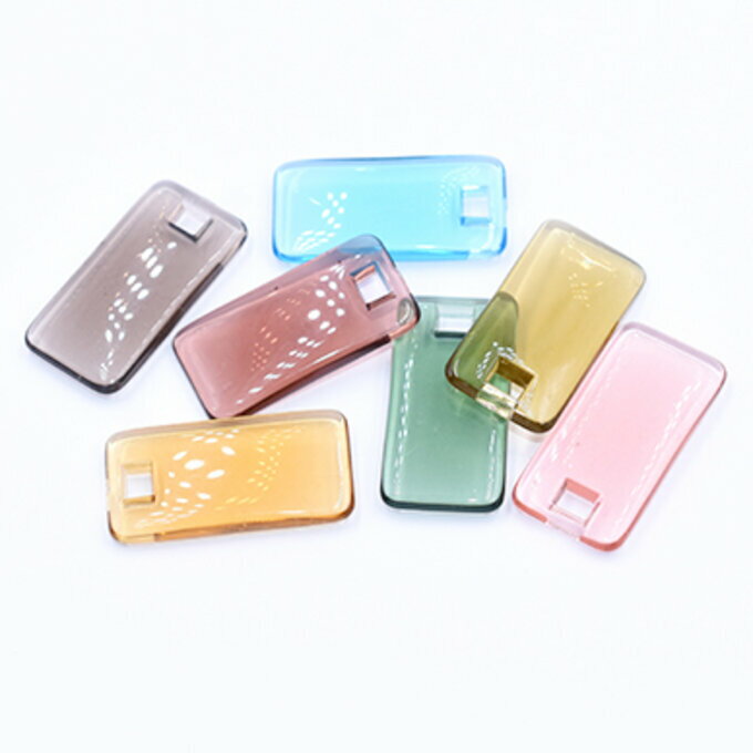 即日発送！高品質アクリルパーツ 透明 長方形 1穴 18×35mm【20ヶ】