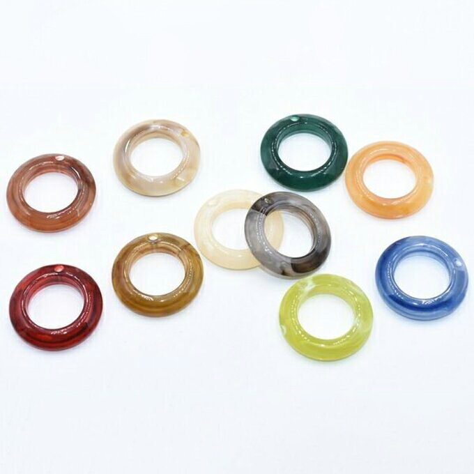 即日発送！アクリルパーツ 丸フレーム 1穴 30mm 全10色【10ヶ】