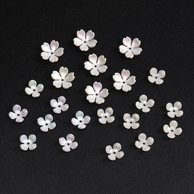 即日発送！アクリルパーツ フラワー 桜 4弁花 穴あり