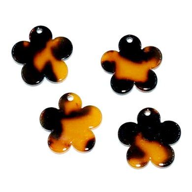 即日発送！べっこうパーツ フラワー穴有り【10ヶ】