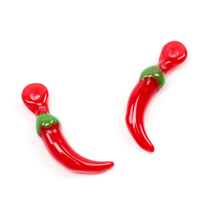 即日発送！樹脂野菜チャーム ミニチュアフードチャーム 食品サンプルチャーム 唐辛子モチーフ 樹脂製 約4×17mm（6ヶ）