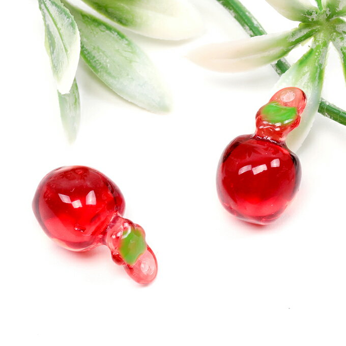 即日発送！樹脂フルーツチャーム ミニチュア果物チャーム 食品サンプルチャーム ザクロモチーフ 樹脂製 約9×16mm（6ヶ）