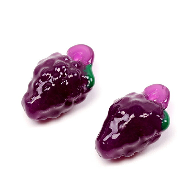 即日発送！樹脂フルーツチャーム ミニチュア果物チャーム 食品サンプルチャーム グレープモチーフ 樹脂製 約9×14mm（6ヶ）