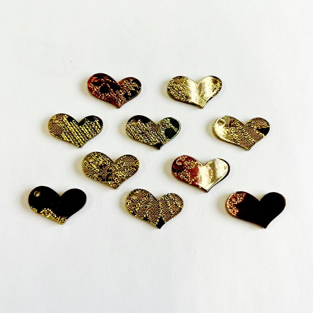 即日発送！アクリルパーツ ハート型 和風パーツ 1穴 アソート 約14×23mm（10ヶ）