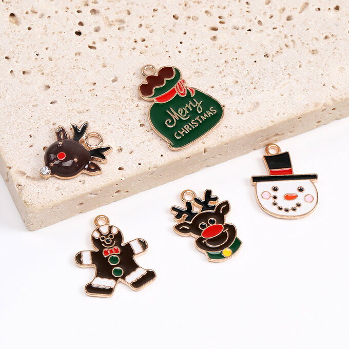 即日発送！クリスマスチャーム エポチャーム メタルチャーム 雪だるま プレゼント サンタクロース トナ..