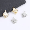 即日発送!板チョコ調メタルチャーム ハンドメイドアクセサリーパーツ 1カン付き 14×18mm(6ヶ)