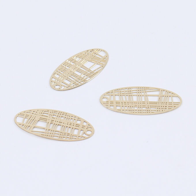 即日発送！透かしパーツ メタルパーツ 繋ぎパーツ メタルチャーム オーバル 1穴あり 13×25mm（4ヶ）