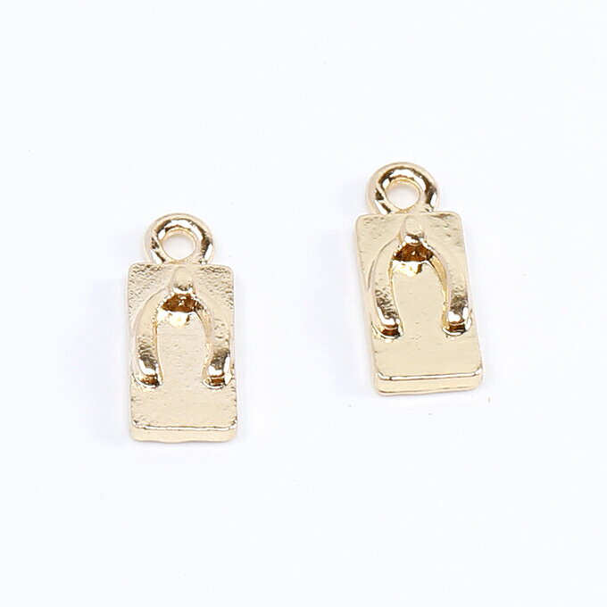 即日発送！メタルチャーム 下駄モチーフチャーム 履物メタルチャーム くつチャーム 1カン付き 5×13mm（..