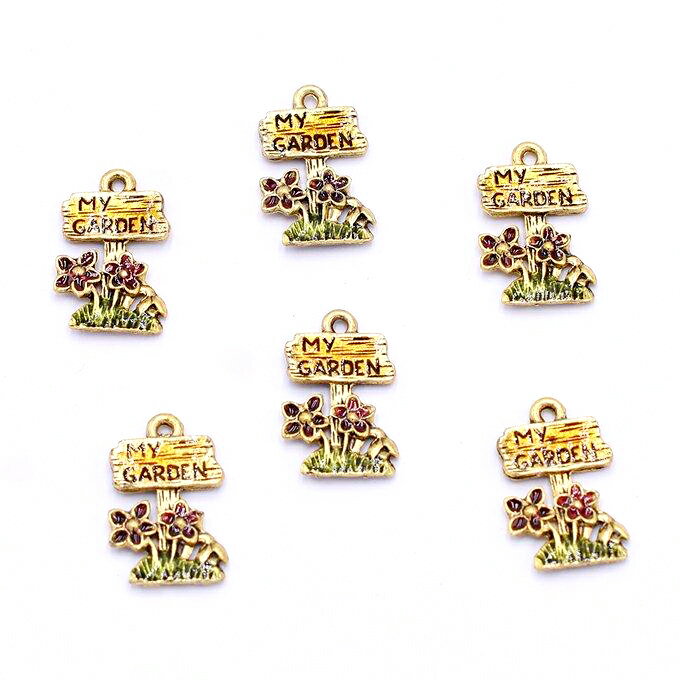Rakuten - 即日発送！エポチャーム フラワーガーデン 1カン 12×20mm 金古美【6ヶ】