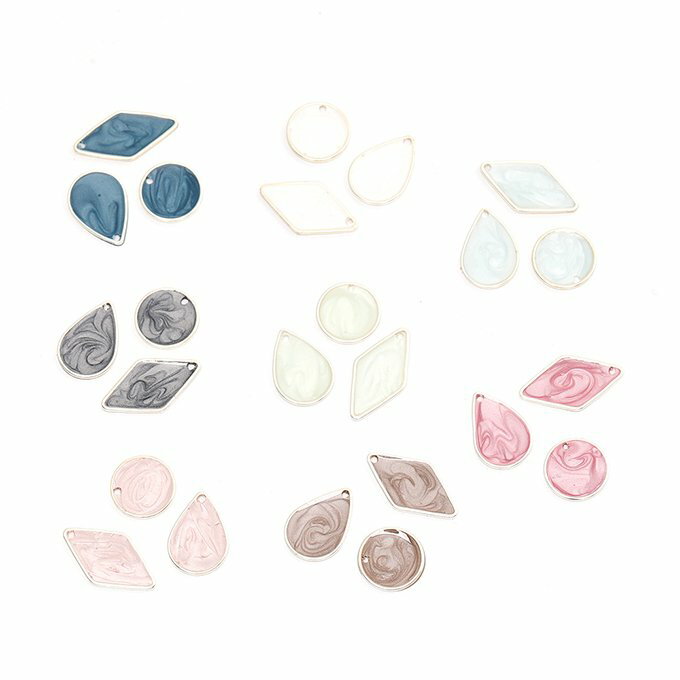 即日発送！エボチャーム しずく型 1穴 9×13mm ゴールド（4ヶ）