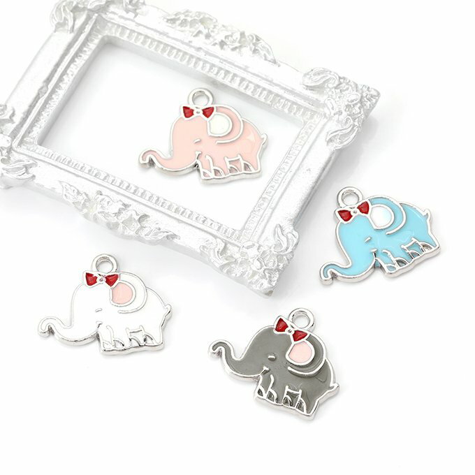 即日発送！エポチャーム ゾウ 象 1カン ロジウム 15×18mm（6ヶ）