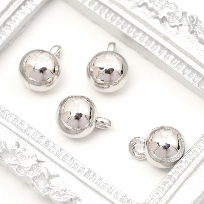 即日発送！メタルボールチャーム メタルチャーム ボール 1カン付き 6mm（4ヶ）