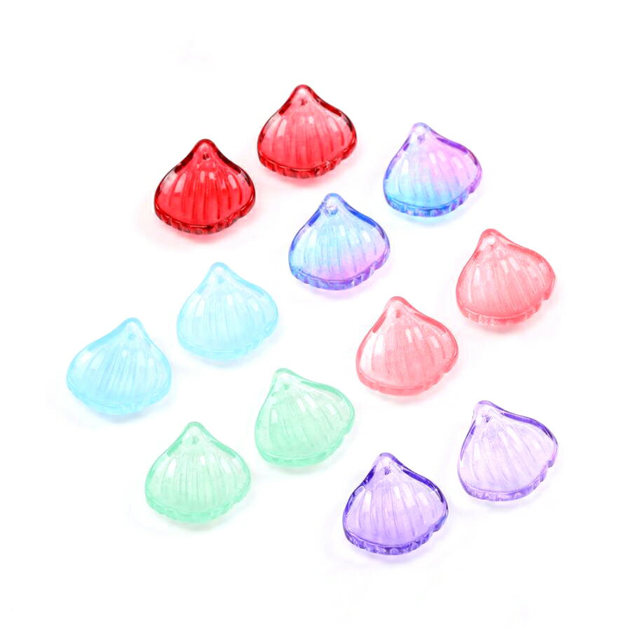 即日発送！花びらガラスチャーム 15×16mm