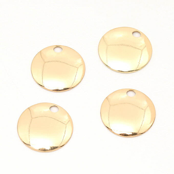 即日発送！メタルチャーム ラウンド 1穴 22.5mm ゴールド（10ヶ）