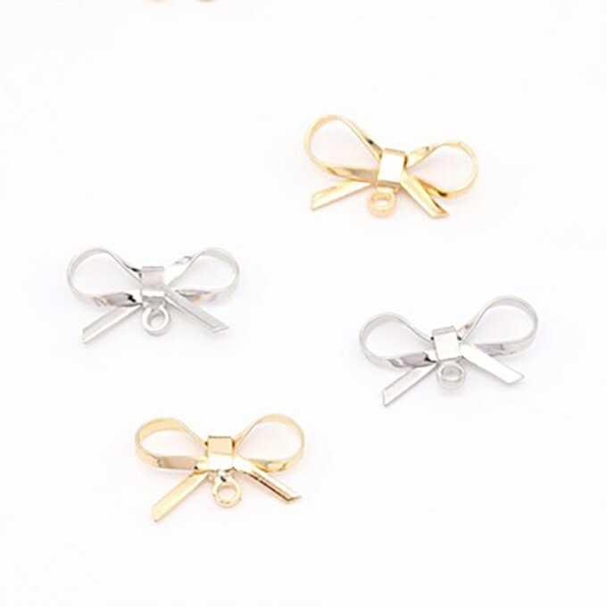 即日発送！リボンチャーム メタルチャーム 8×16mm（6ヶ）