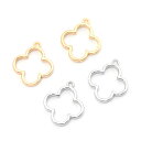 即日発送!レジン空枠チャーム クローバー 約16×18mm (6ヶ)