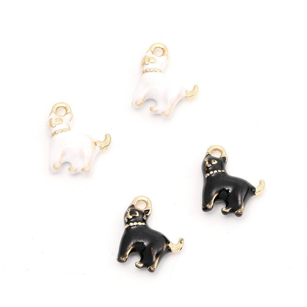 即日発送！エボチャーム 猫チャーム 10×12mm ゴールド（4ヶ）