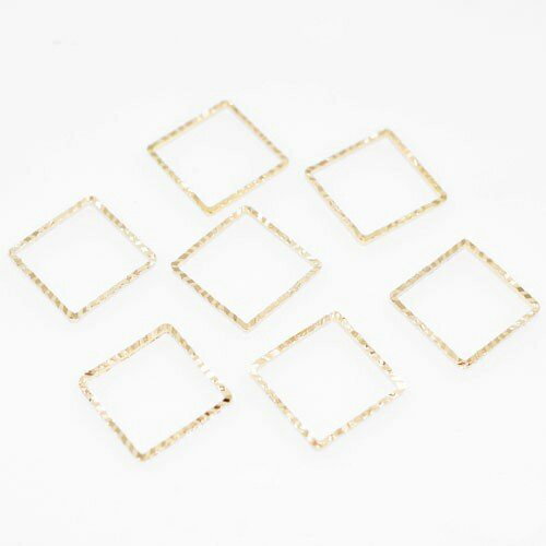 即日発送！フレームパーツ UVレジン四角形 ローレット ゴールド 16×16mm(10ヶ)