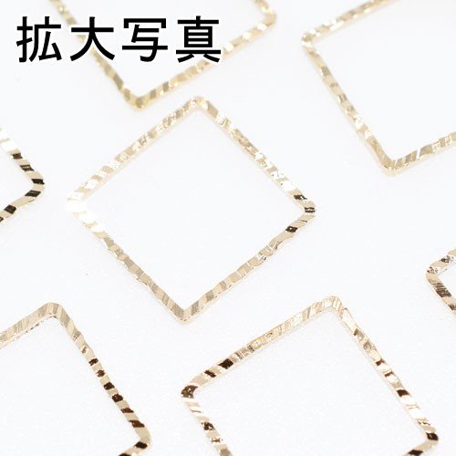 即日発送！フレームパーツ UVレジン四角形 ローレット ゴールド 16×16mm(10ヶ)