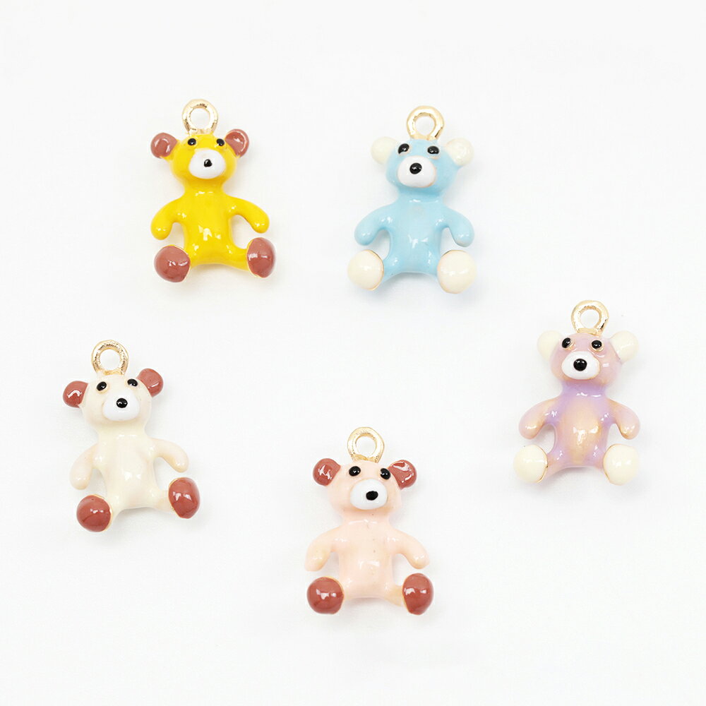 即日発送！エポチャーム 立体くまチャーム 熊 クマ テディベアチャーム クマ型パーツ 5色 1カン 約11×1..