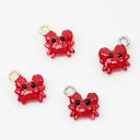 即日発送!エポチャーム カニ 蟹 立体 マリンチャーム メタルチャーム 約11×12mm(2ヶ)