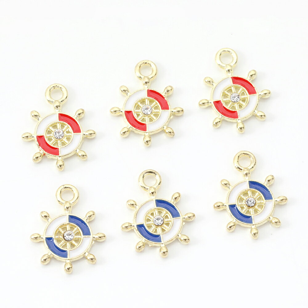 即日発送！エポチャーム 舵 1カン ゴールド 11×14mm（6ヶ）