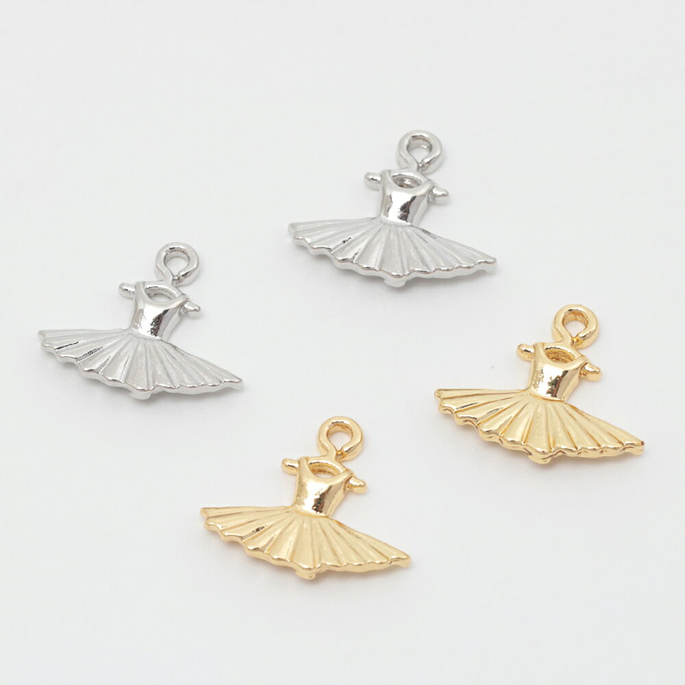 即日発送！メタルチャーム 合金製 チュチュ ワンピース ドレス ファッション ミニチュア 飾り メタルパ..