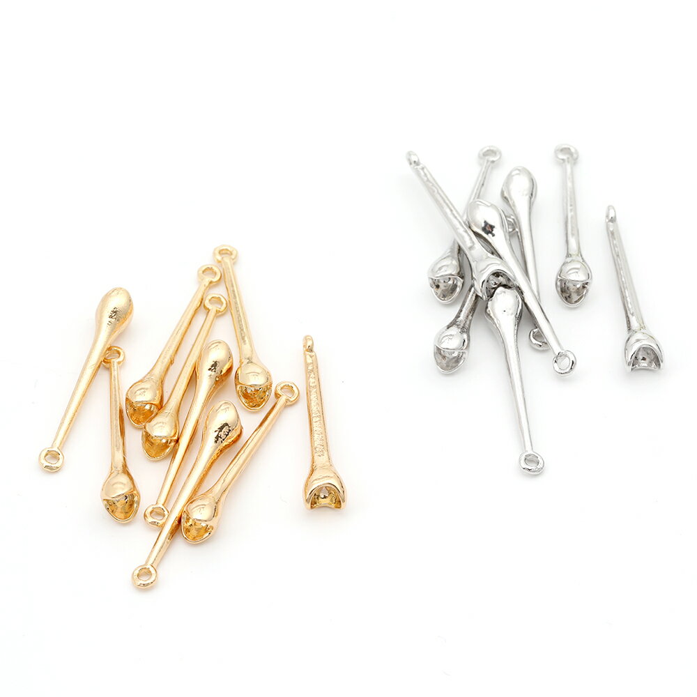 アクセサリースティックチャーム　メタルチャーム 1カン付き　約5.5×26.5mm　6個