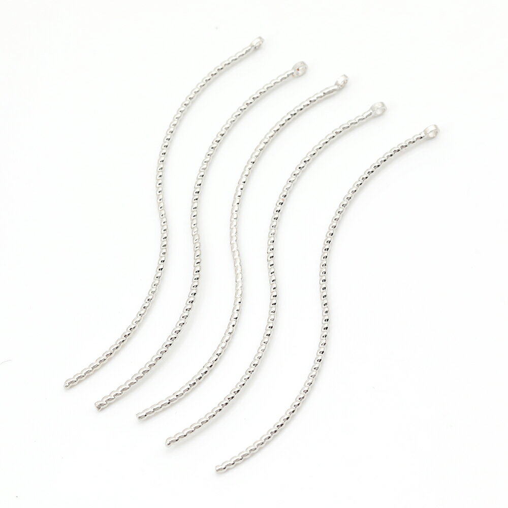 ひねりチャーム スティックチャーム 1カン付き 約1×52mm　ロジウム　アクセサリーパーツ
