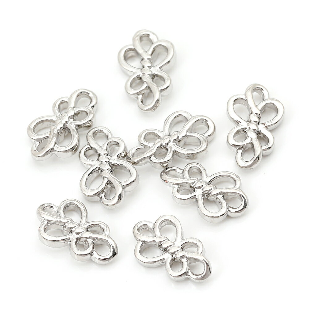 コネクターチャーム 約6×10mm　8個　ロジウム　アクセサリーパーツ