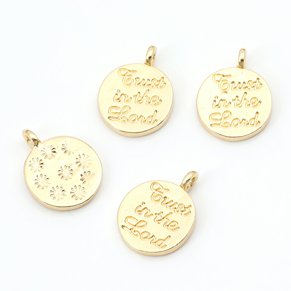 Rakuten - メタルチャーム オーバルプレート アルファベット 1カン付き約 12×16mm　ゴールド　10個　アクセサリーパーツ