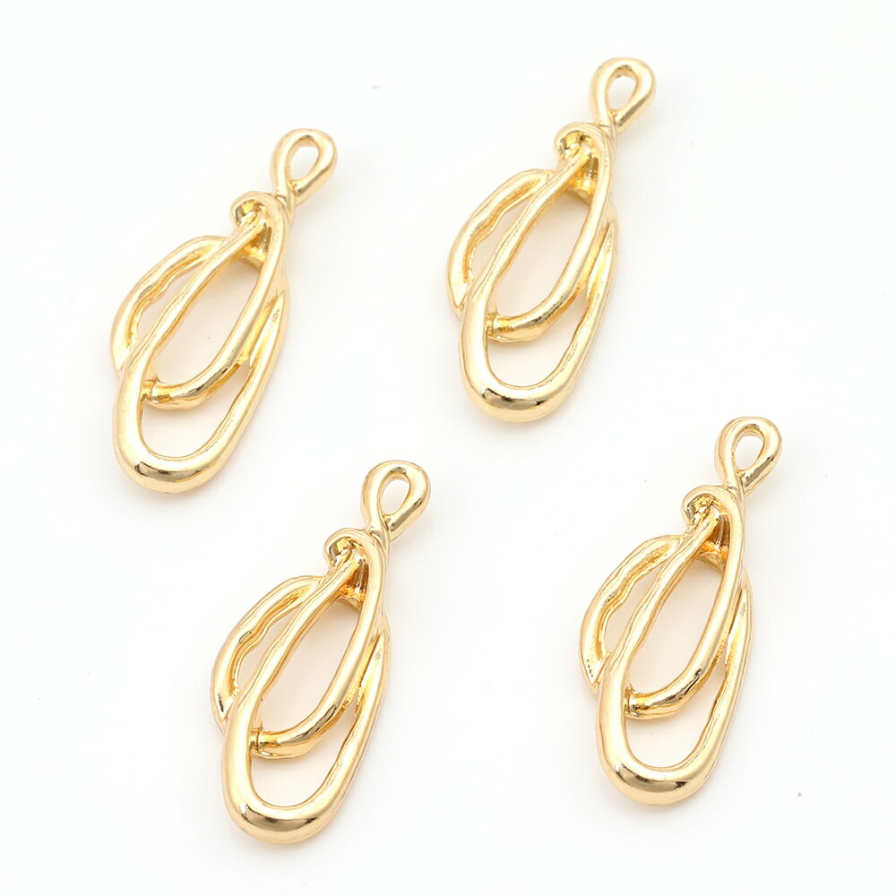 メタルチャーム しずく型＆オーバル 8×21mm ゴールド（8個）