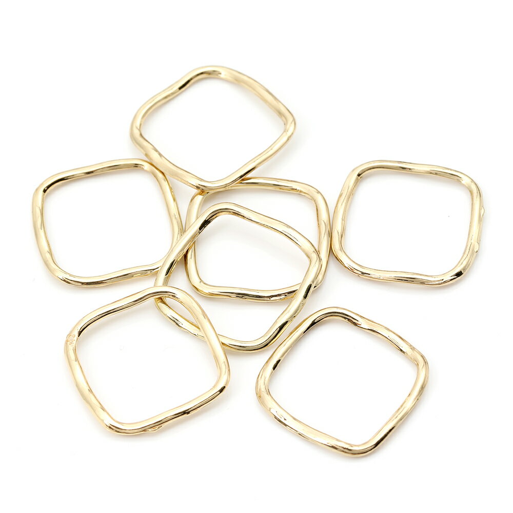 チャームパーツ 正方形フレーム 約20×20mm 10個 アクセサリーパーツ ゴールド