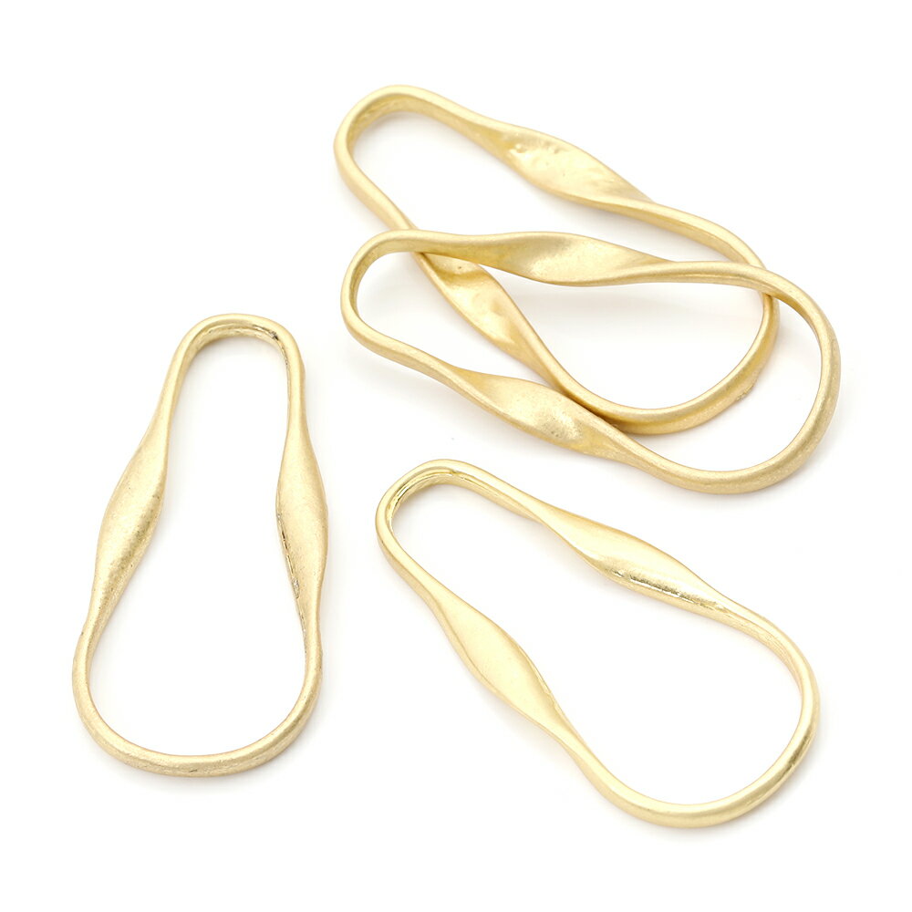 金属アレルギーパーツ 不規則フレーム アクセサリーパーツ ハンドメイド素材 約15×33mm 10個 マットゴールド